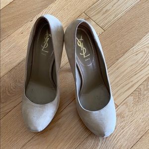 Brown suede YSL heels